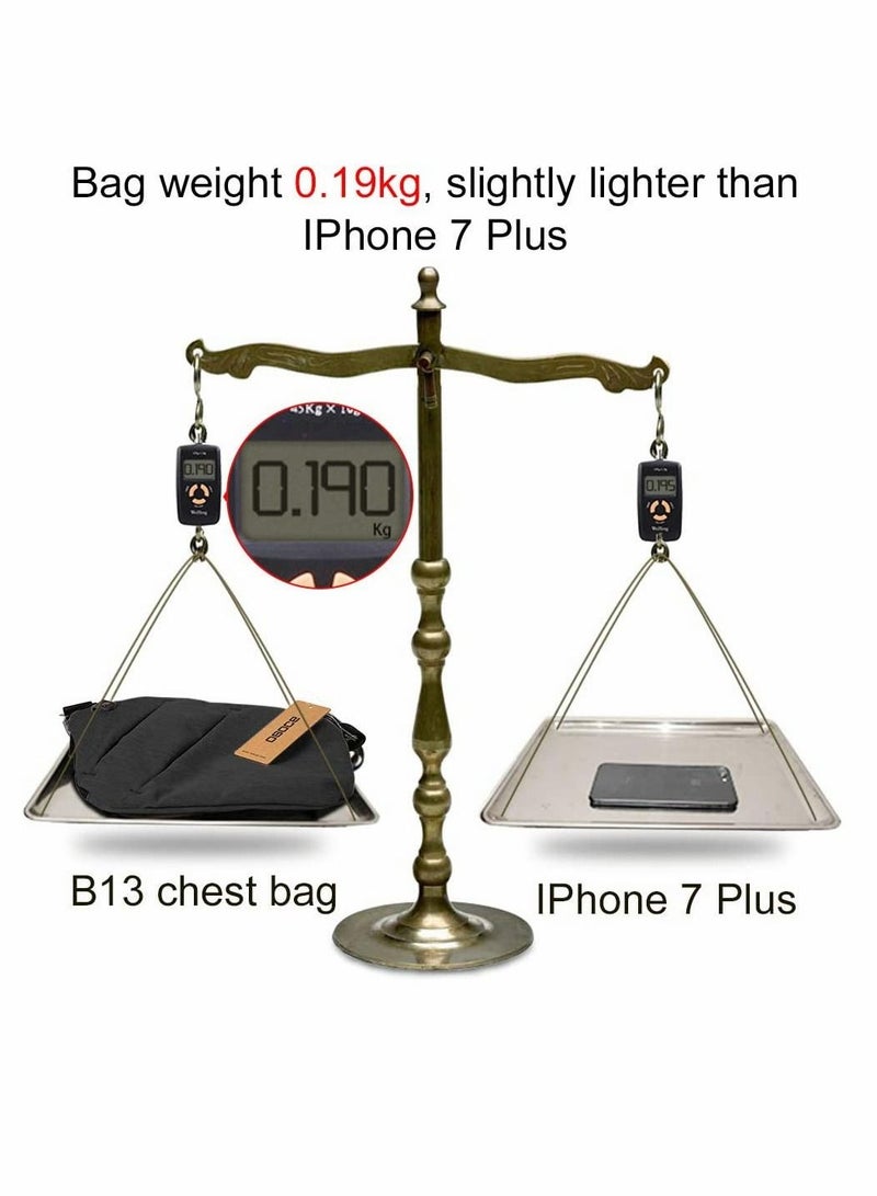 Sling Bag Chest Backpack Casual Daypack Black Shoulder Crossbody Lightweight Anti Theft Outdoor Sport Travel Hiking Bag for Men Women