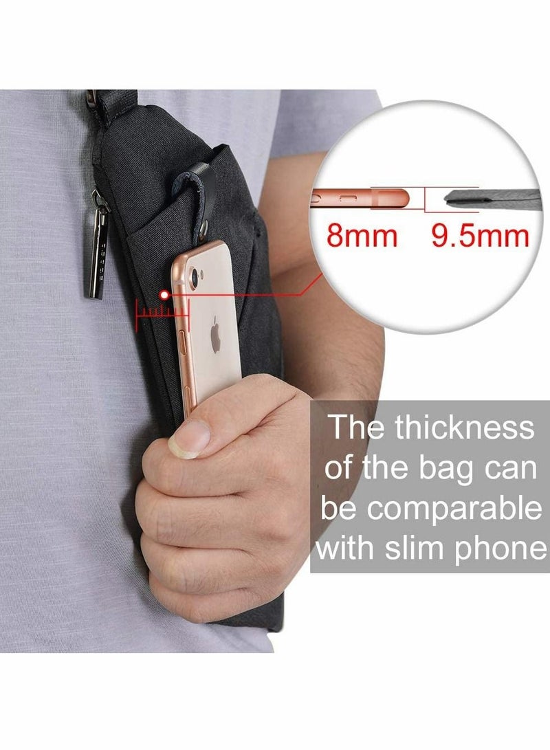 Sling Bag Chest Backpack Casual Daypack Black Shoulder Crossbody Lightweight Anti Theft Outdoor Sport Travel Hiking Bag for Men Women