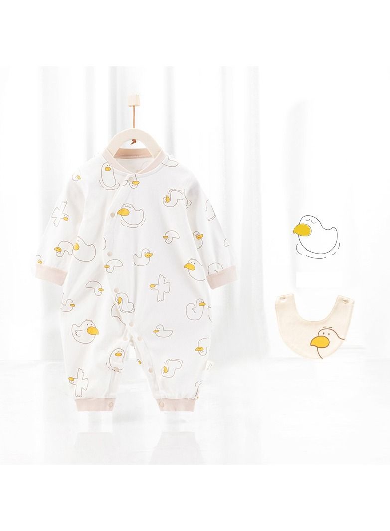 Baby Unisex Cotton Cozy Cute Jumpsuit  With Bib
