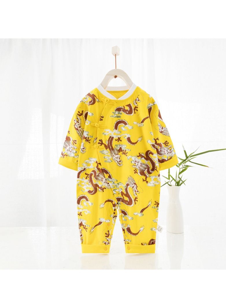 Baby's Cute Cotton Long-sleeved Jumpsuit