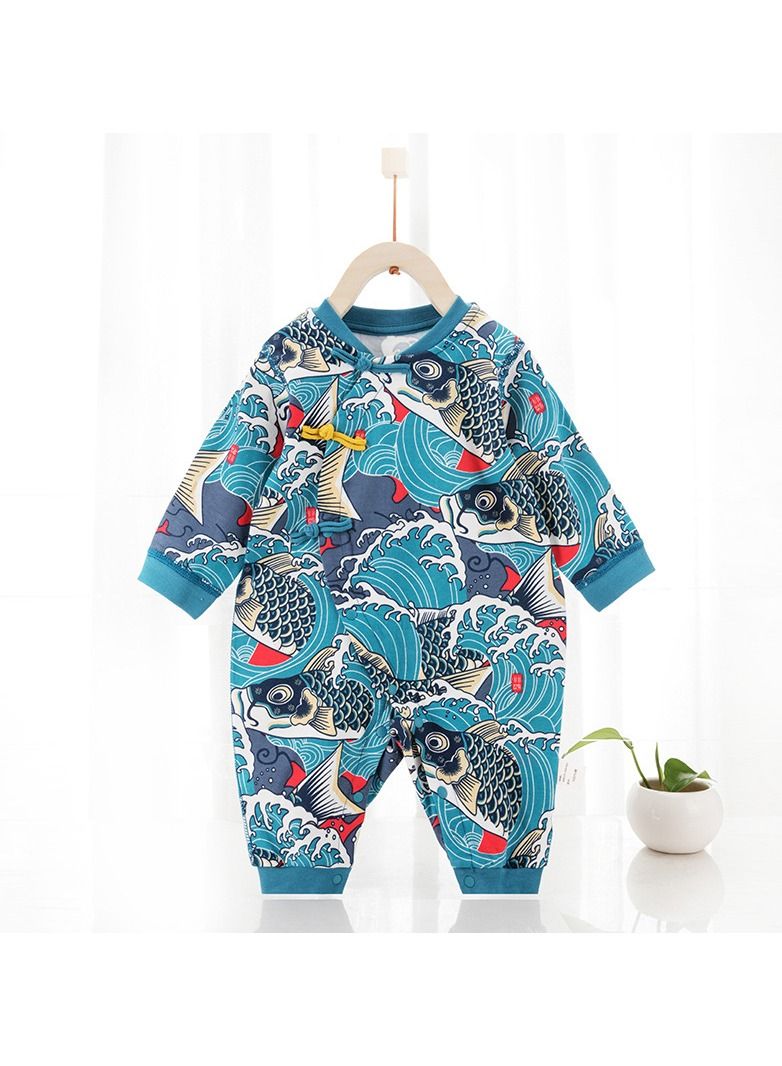 Baby's Cute Cotton Long-sleeved Jumpsuit