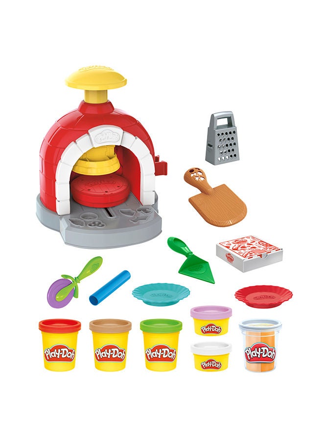 Play-Doh Kitchen Creations Pizza Oven Playset Play Food Toy For Kids 3 Years And Up 6 Cans Of Modeling Compound 8 Accessories Non-Toxic