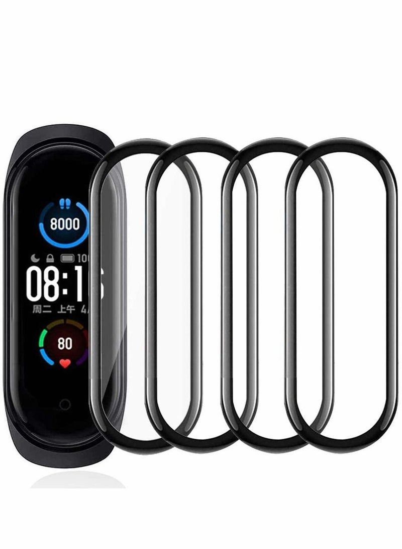 Protective film, Compatible with Xiaomi Mi Smart Band 6, Full Cover/Bubble Free/Touch Sensitive/Anti-Scratch/Not Glass Film(4PCS)