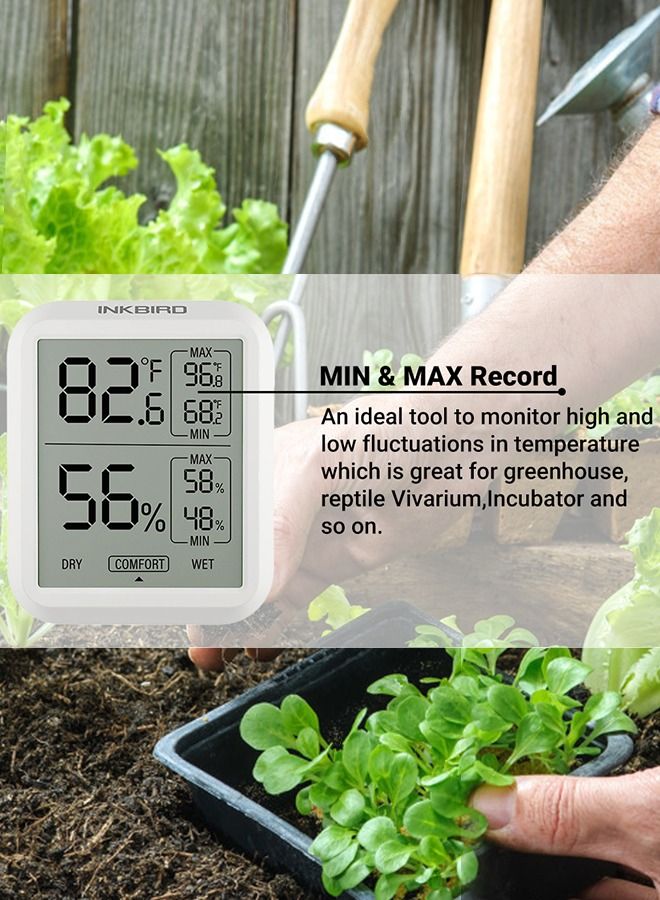 INKBIRD Digital Indoor Thermometer Hygrometer ITH-20 Room Temperature Humidity Monitor Thermo-Hygrometer Humidor Gauge For Home Reptile Succulent