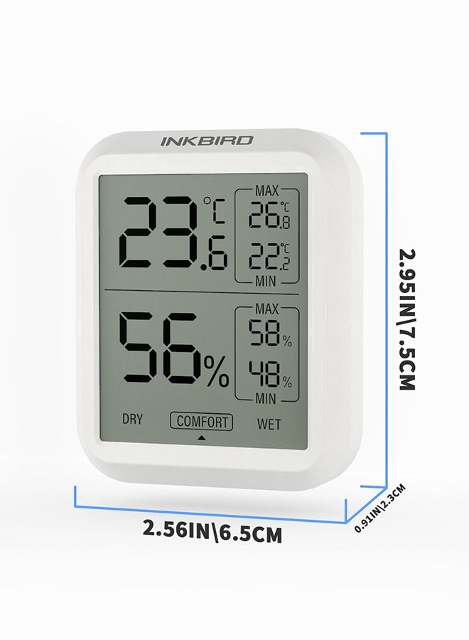 INKBIRD Digital Indoor Thermometer Hygrometer ITH-20 Room Temperature Humidity Monitor Thermo-Hygrometer Humidor Gauge For Home Reptile Succulent