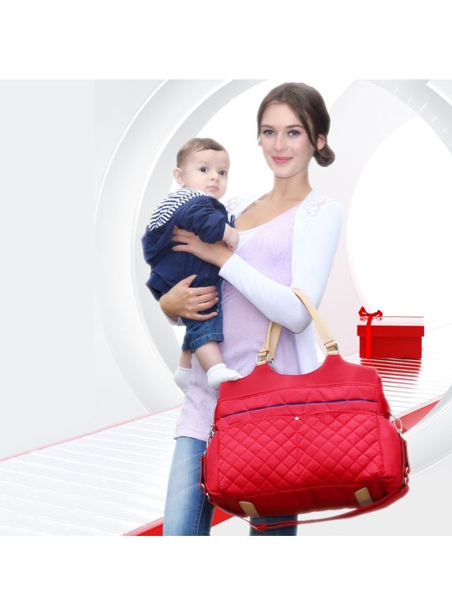 Fashion Diaper Bag With Multiple Pockets - Red