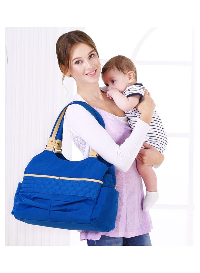 Fashion Diaper Tote Bag With Zipped Pocket - Blue