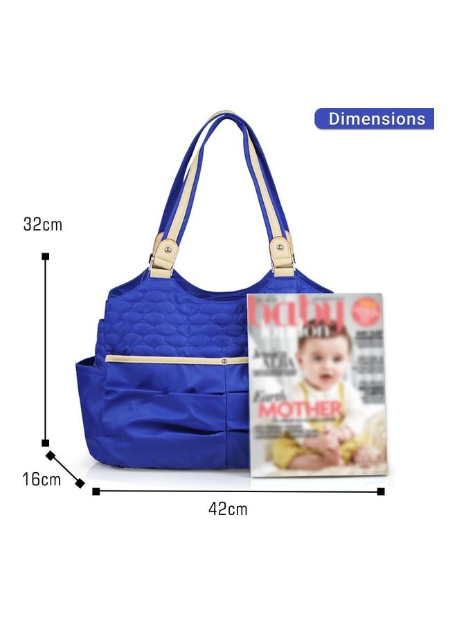 Fashion Diaper Tote Bag With Zipped Pocket - Blue