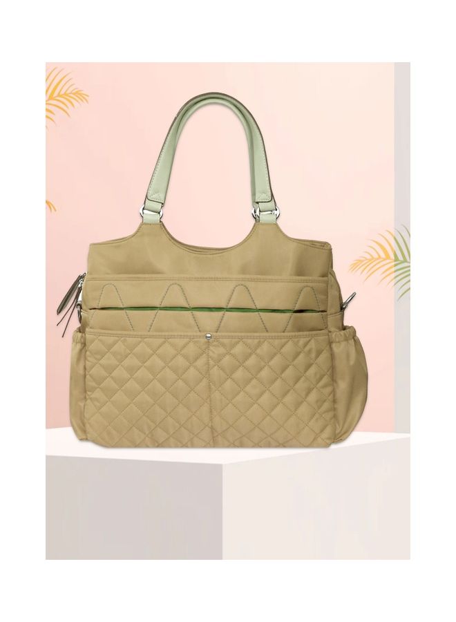 Fashion Diaper Bag With Multiple Pockets - Khaki