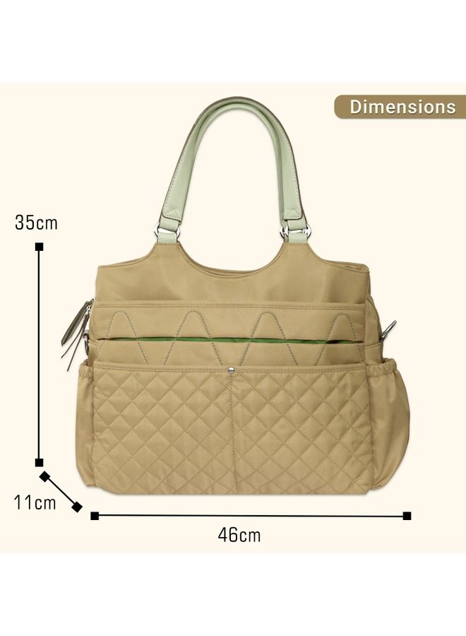 Fashion Diaper Bag With Multiple Pockets - Khaki