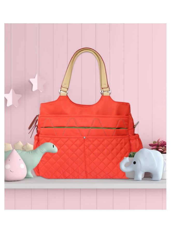 Fashion Diaper Bag With Multiple Pockets - Orange