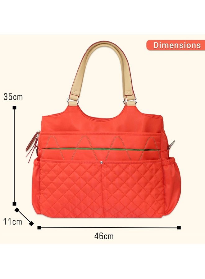 Fashion Diaper Bag With Multiple Pockets - Orange