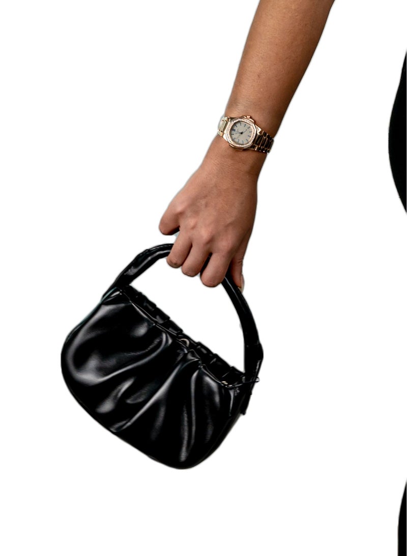 Small women's handbag matching top fashion - black