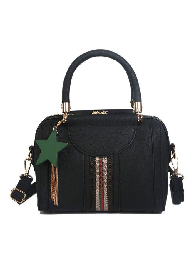 A modern multi-use handbag for women with a multi-color design that fits all outfits, black