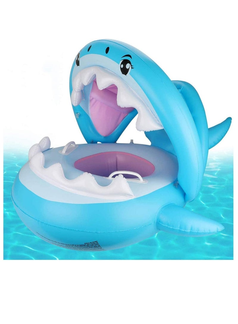 Airbags Floating Inflatable Inflatable Swimming Float Baby Swimming Ring Baby Pool Float Swimming Float with Canopy Inflatable Floatie Swim Ring for Kids Aged 9-36 Months Baby Swimming Ring