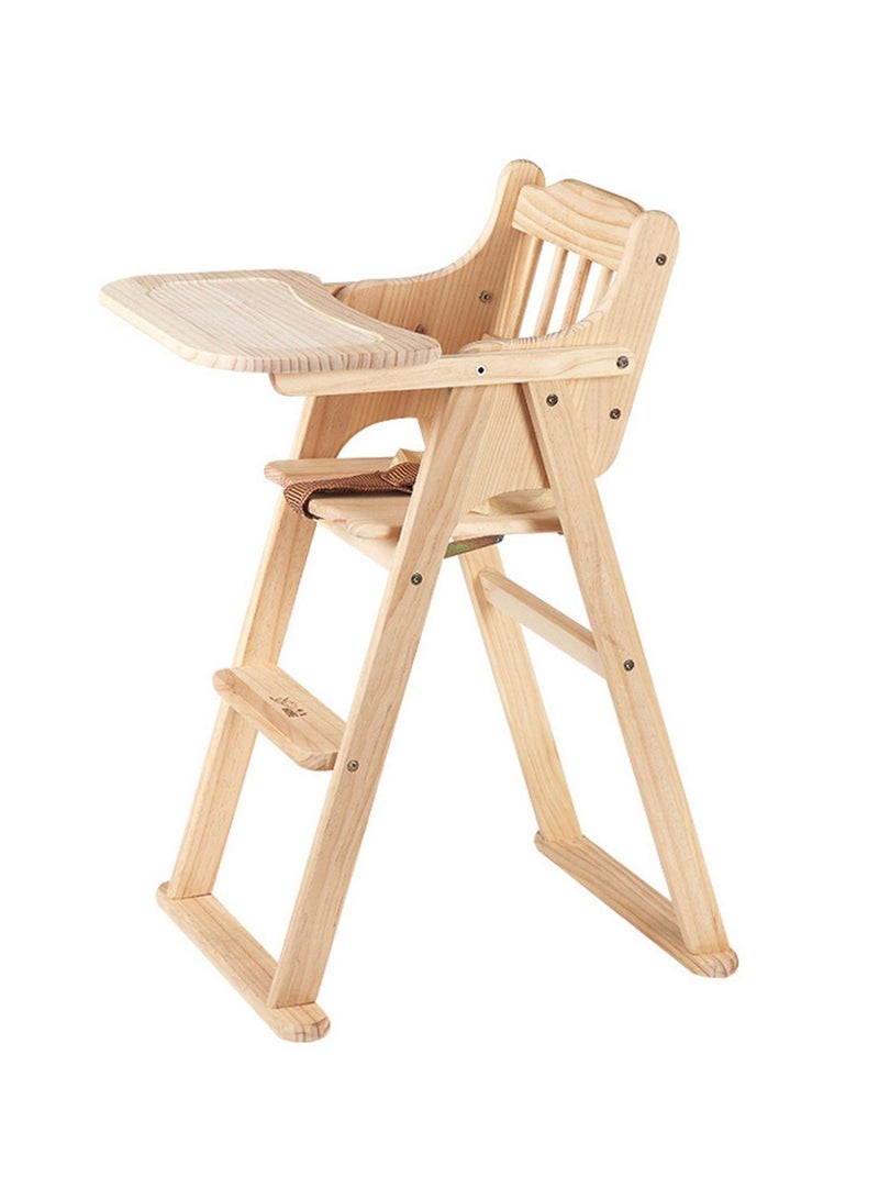 Baby High Chair Wooden Design Foldable Dinning with Adjustable Hight