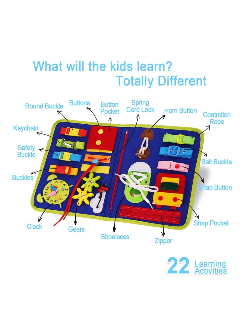SYOSI Busy Board Montessori Toys for Toddlers 3 4 5 Year Old Boys Girls, Educational Toddler Activity Sensory Board Travel Toys Gifts for Babies Airplane Car Preschool