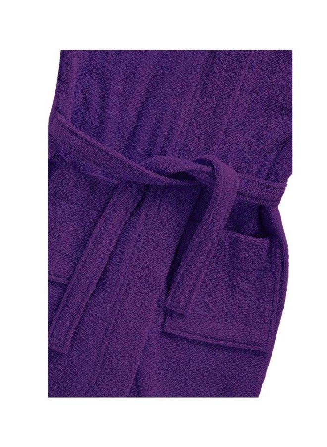 Daffodil (Purple) Premium 8yr Kids Hooded Bathrobe, 100% Terry Cotton Highly Absorbent and Quick dry, Hote1 and Spa Quality Bathrobe for Boy and Girl-400Gsm