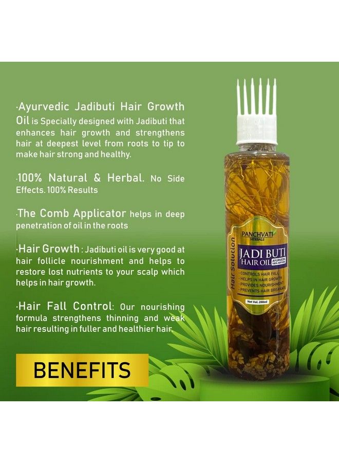 Herbals Jadibuti Hair Oil With Comb Applicator 200 Ml For Hair Fall Control & Hair Growth I Ayurvedic & Natural I For Men & Women