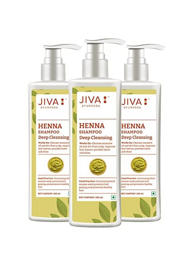 Henna Shampoo 200 Ml Pack Of 3 For All Hair Types Natural Cleanser For Long Healthy And Strong Hair