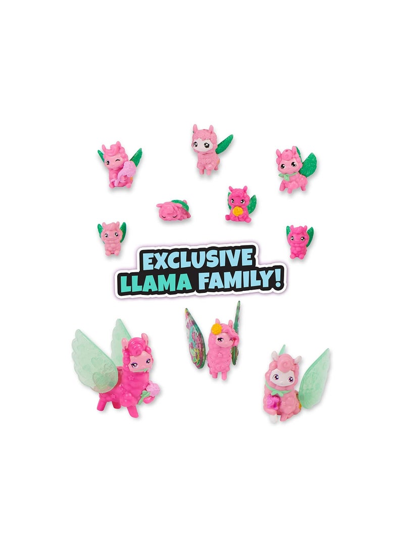 Hatchimals CollEGGtibles, Rainbow-Cation Llama Family Carton with Surprise Playset, 10 Characters, 2 Accessories