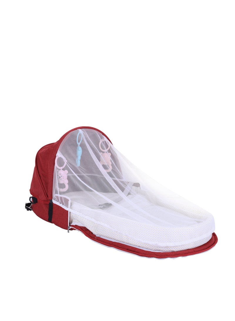 Portable Folding Lightweight Travel Crib Bed, Red BP9076