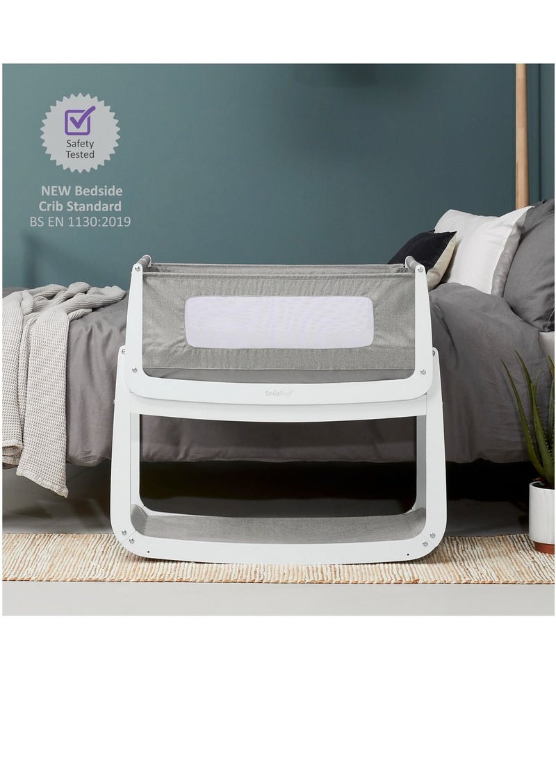 Pod4 Bedside Crib For Infant And Baby, Increased Air Flow For Better Sleep, 3D Breathable Mattress, Machine Washable Liner, Rocking Stand, Suitable From 0 To 6 Months ( L100 X 49 X H95) - Dusk
