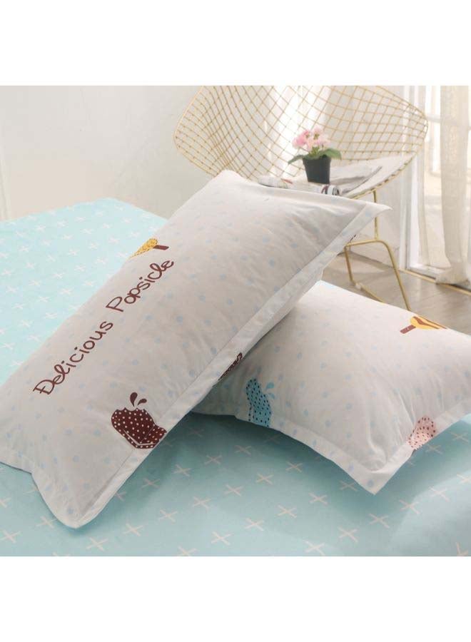 4-Piece European Style Duvet Cover Set Polyester White/Black/Yellow