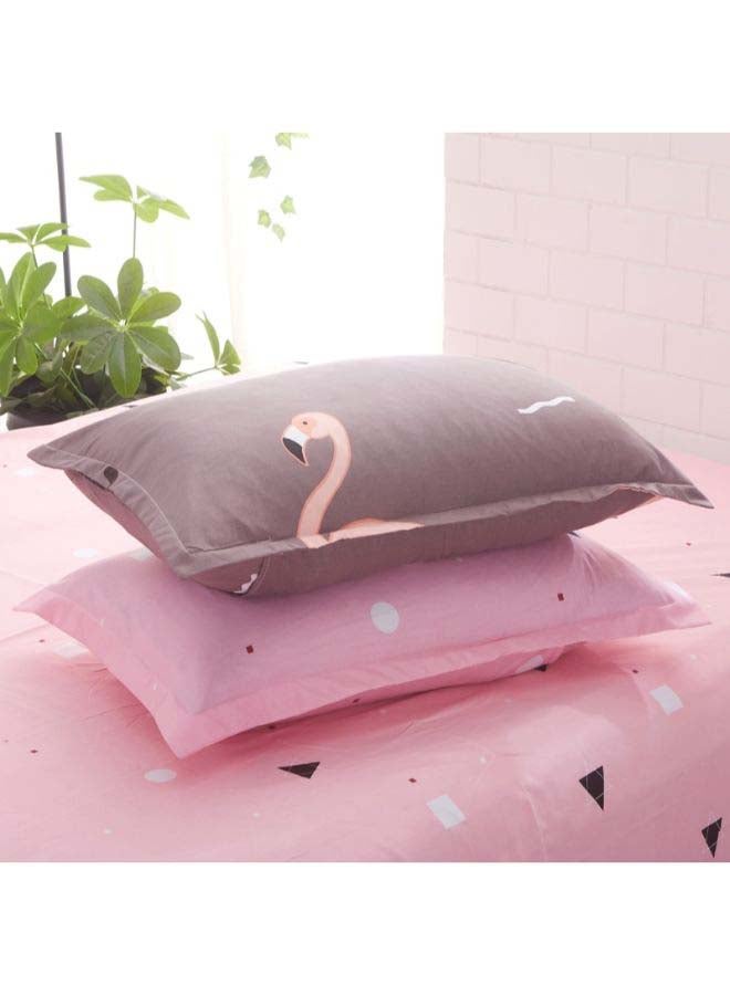 4-Piece European Style Jacquard Duvet Cover Set Polyester Brown