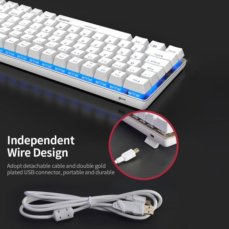 AK33 82 Keys USB Wired Monochromatic Backlight Gaming Keyboard