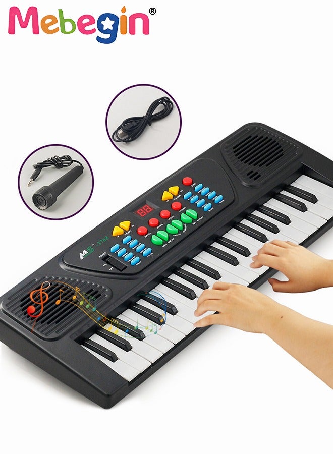 37 Key Piano Keyboard with Microphone for Kids Musical Toys for 3 4 5 6 Year Old kids  USB charging Piano Portable Music Keyboard Electronic Educational Learning Toy for Boys Girls Birthday Gifts