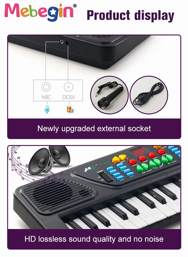 37 Key Piano Keyboard with Microphone for Kids Musical Toys for 3 4 5 6 Year Old kids  USB charging Piano Portable Music Keyboard Electronic Educational Learning Toy for Boys Girls Birthday Gifts