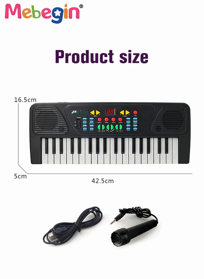 37 Key Piano Keyboard with Microphone for Kids Musical Toys for 3 4 5 6 Year Old kids  USB charging Piano Portable Music Keyboard Electronic Educational Learning Toy for Boys Girls Birthday Gifts