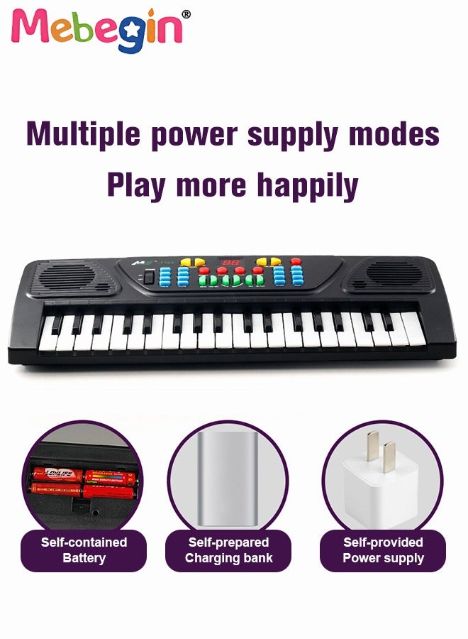 37 Key Piano Keyboard with Microphone for Kids Musical Toys for 3 4 5 6 Year Old kids  USB charging Piano Portable Music Keyboard Electronic Educational Learning Toy for Boys Girls Birthday Gifts