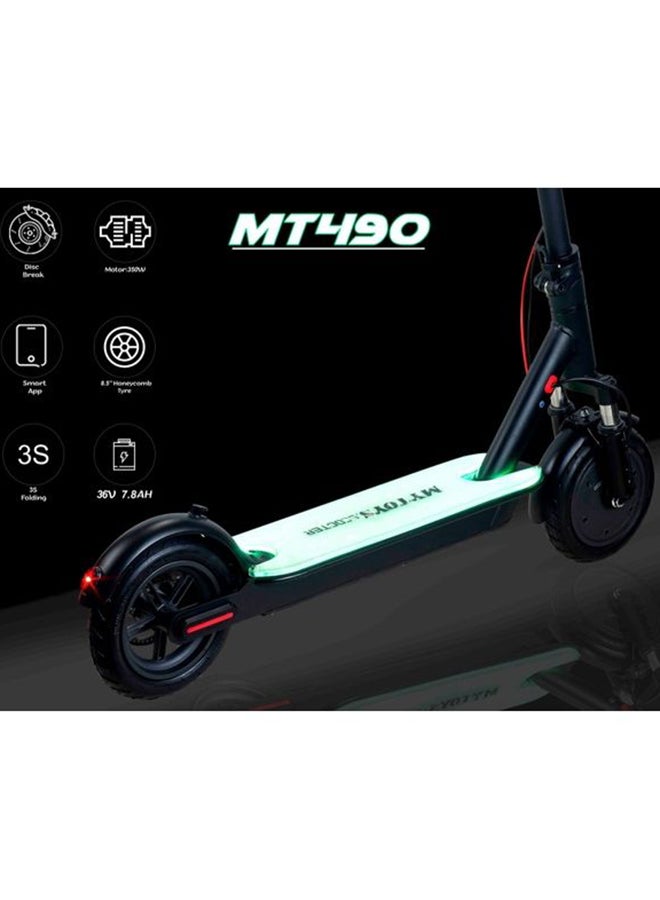 Mt490 High Speed Foldable Electric Scooter With Led Illumintanig Standing Dock Heavy Duty Front Suspension 350W Motor 7800mAh High Capacity Battery 45Km/h