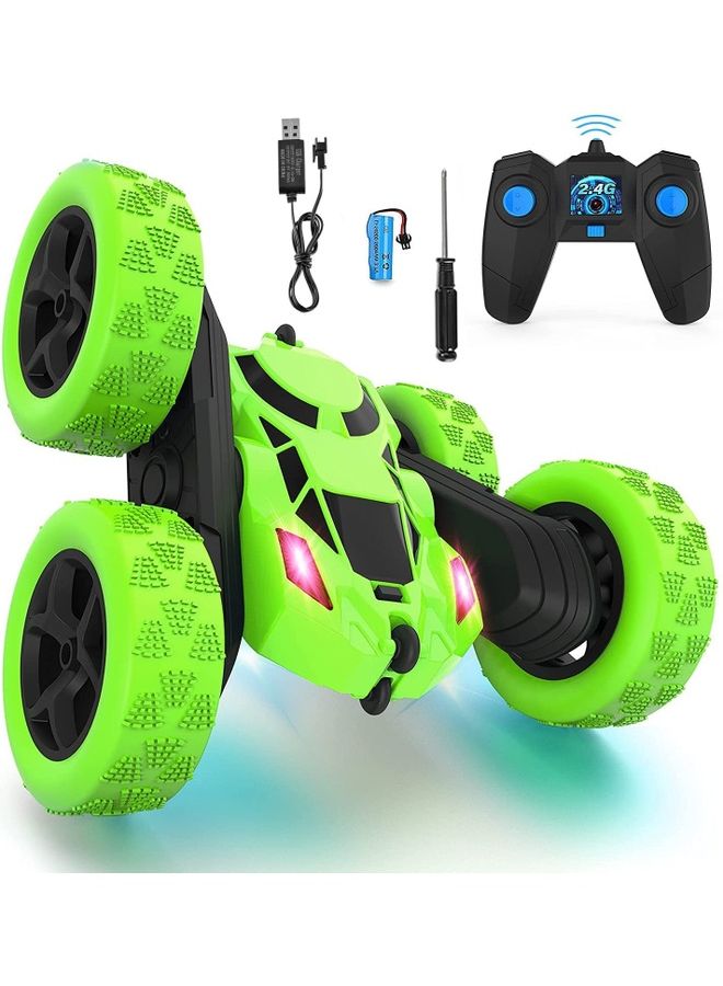 RC Stunt Car Toy Green 17x16x7.5cm