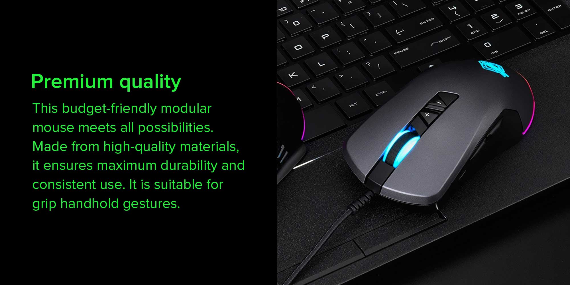 GTI Modular Wired Optical Sensor Gaming Mouse