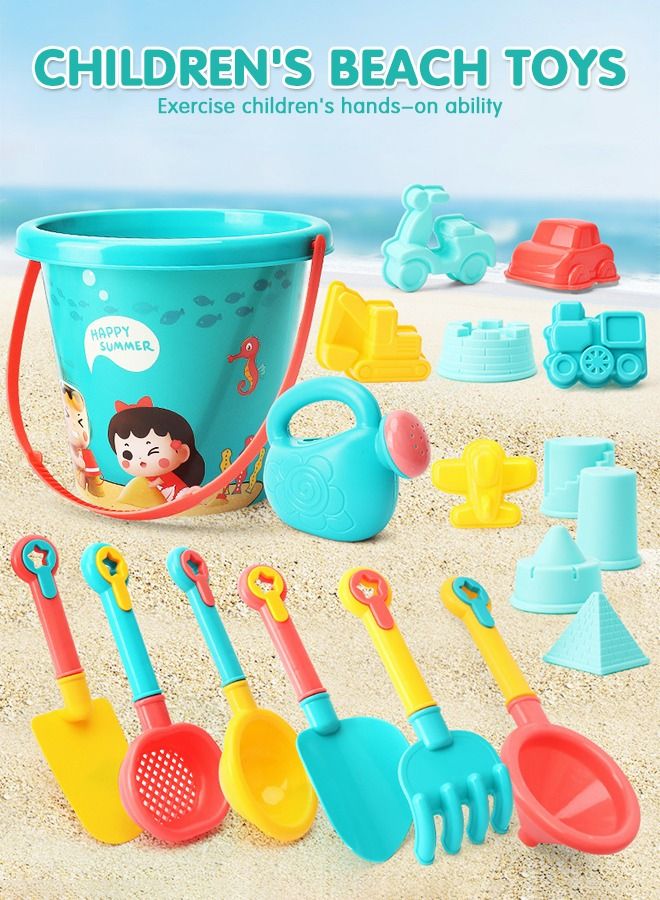 23Pcs Sand Molds Beach Toys, Sand Castle Building Kit, Children's Beach Bucket,Hourglass Tool,Beach Toys Sand Toys Set,Outside Playset