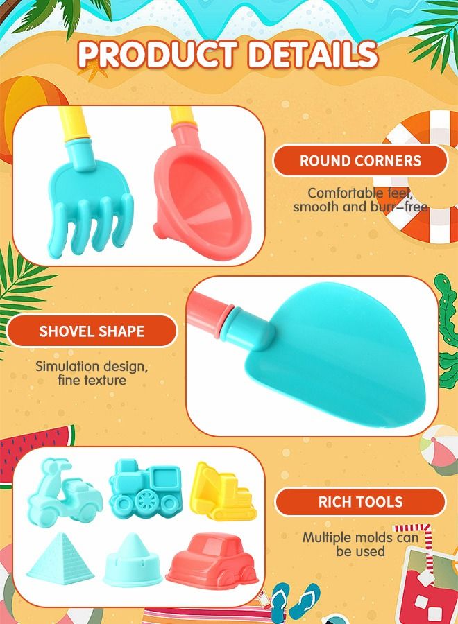 23Pcs Sand Molds Beach Toys, Sand Castle Building Kit, Children's Beach Bucket,Hourglass Tool,Beach Toys Sand Toys Set,Outside Playset