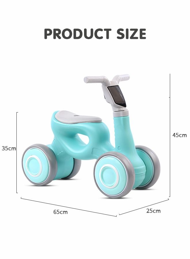 Baby Balance Bike, Riding Toys, Kids Quad Bike Pedalless Walker with Music and Lights, Outdoor Sports Toys with Soft Seat & Silence Wheels