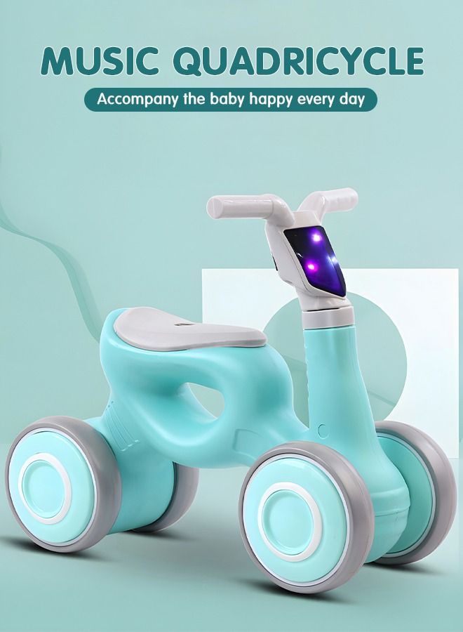 Baby Balance Bike, Riding Toys, Kids Quad Bike Pedalless Walker with Music and Lights, Outdoor Sports Toys with Soft Seat & Silence Wheels