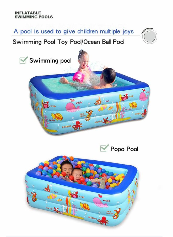 Inflatable Pool,Inflatable Swimming Pool for Kids,Blow Up Pool for Backyard with Comfortable Floor,Lounge Pool or Indoor Ball Pit,Summer Water Party