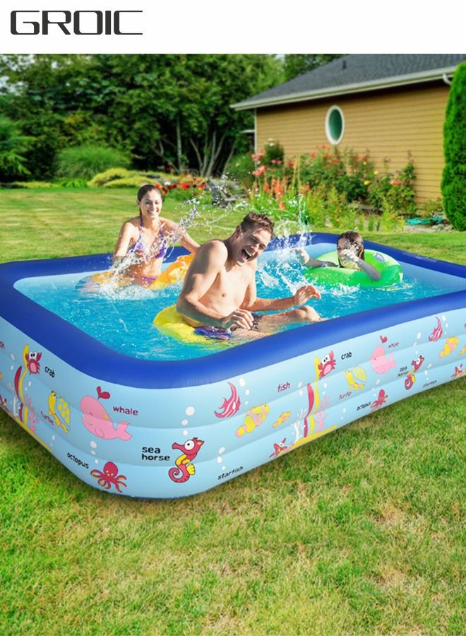 Inflatable Pool,Inflatable Swimming Pool for Kids,Blow Up Pool for Backyard with Comfortable Floor,Lounge Pool or Indoor Ball Pit,Summer Water Party