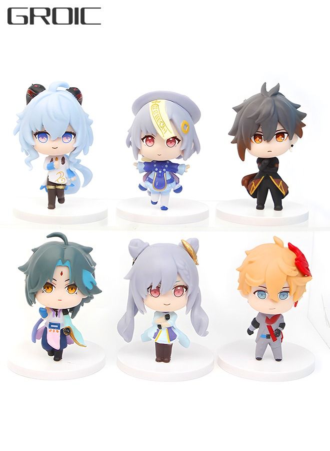 6 Pcs/Set Genshin Impact Figure Toys Collectible Doll Set Anime Statues Anime Creative Gift Character Model Toy Anime Figure Genshin Impact Collection Action Toy Set