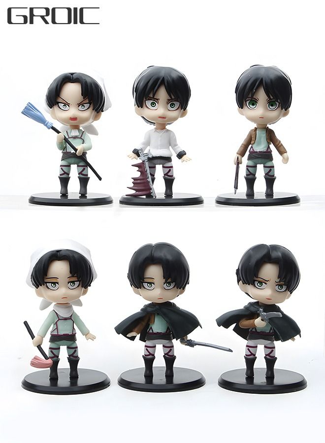 6 Pcs Attack on Titan Figure Anime Figure Set, Action Figures Cartoon Figurines Party Decoration Mini Toy Model Collectibles Statue for Anime Fans