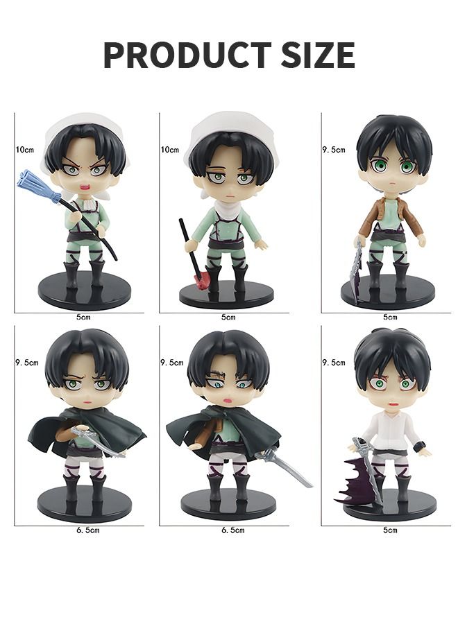 6 Pcs Attack on Titan Figure Anime Figure Set, Action Figures Cartoon Figurines Party Decoration Mini Toy Model Collectibles Statue for Anime Fans