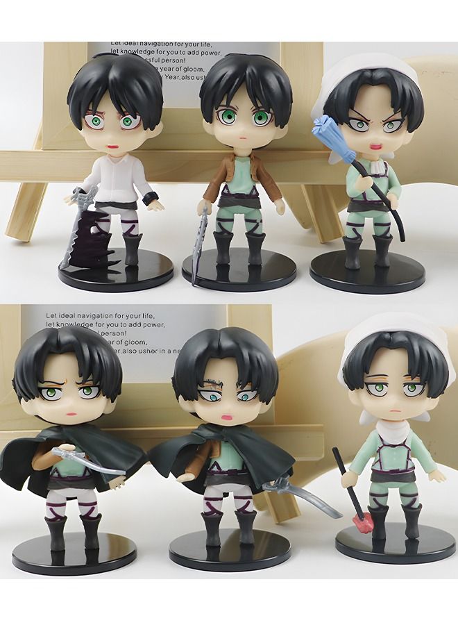 6 Pcs Attack on Titan Figure Anime Figure Set, Action Figures Cartoon Figurines Party Decoration Mini Toy Model Collectibles Statue for Anime Fans