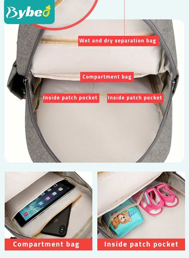 Fashionable Baby Diaper Backpack with Changing Station Waterproof Large Capacity Multifunction Maternity Mummy Bag