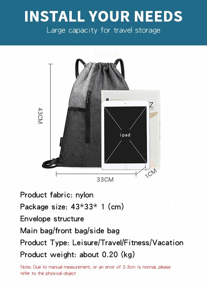 Waterproof Drawstring Gym Backpack Bag Sport Gym Sack Mini Travel Daypack Drawstring Backpack Outdoor Sports Bag