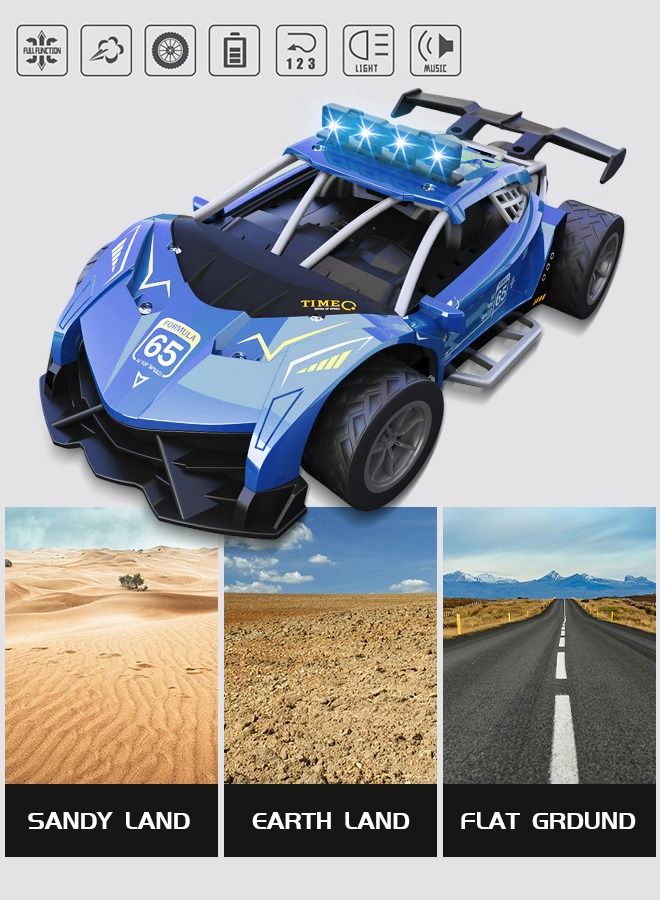 Remote Control Car,High Speed RC Car Scale Race Car Supercar Vehicle with Spray Steam,LED Light,RC Racing Car